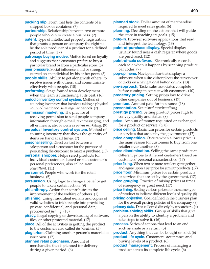 Retailing and E-tailing, 1st Edition page 499