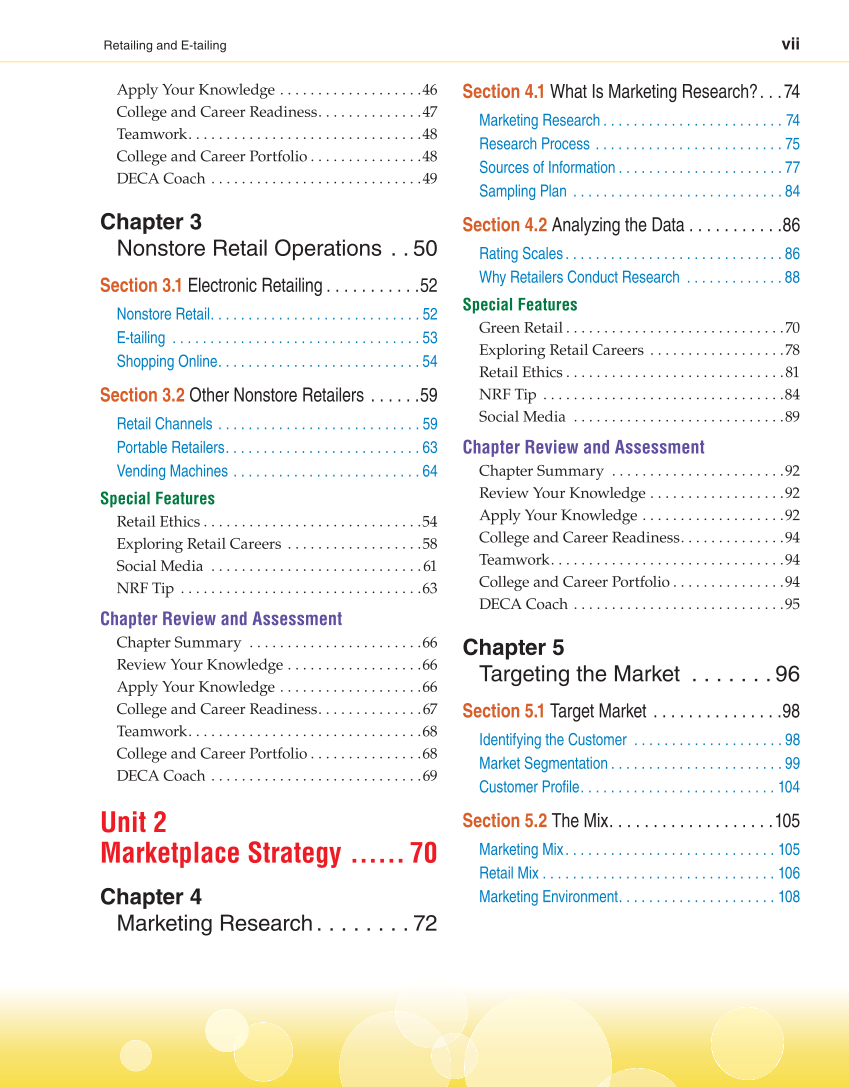 Retailing and E-tailing, 1st Edition page vii