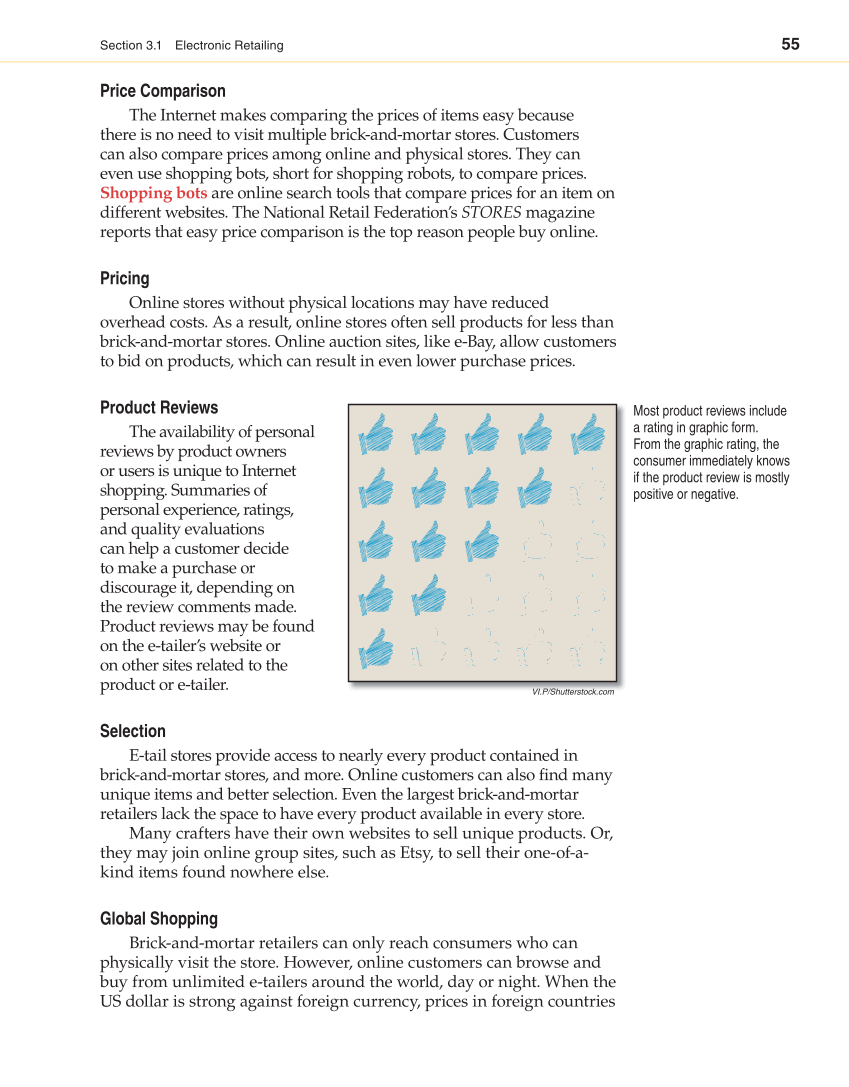 Retailing and E-tailing, 1st Edition page 55