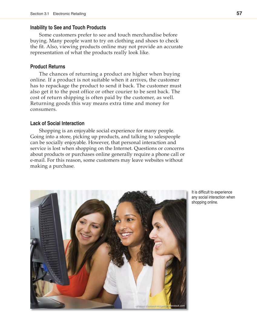 Retailing and E-tailing, 1st Edition page 57