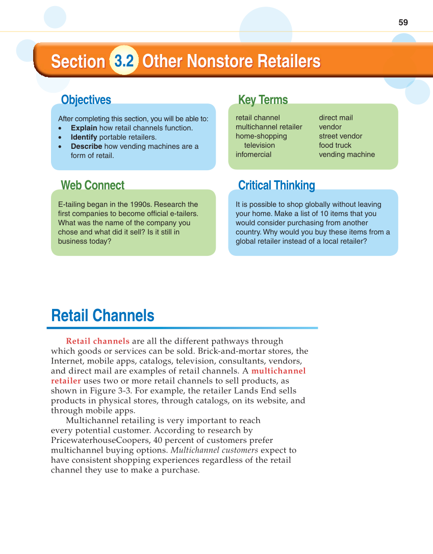 Retailing and E-tailing, 1st Edition page 59