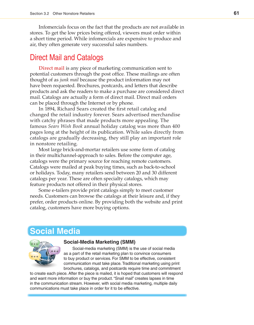 Retailing and E-tailing, 1st Edition page 61