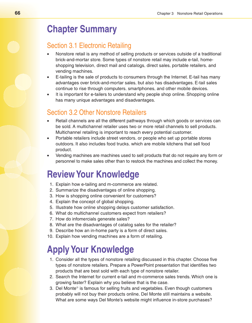 Retailing and E-tailing, 1st Edition page 66