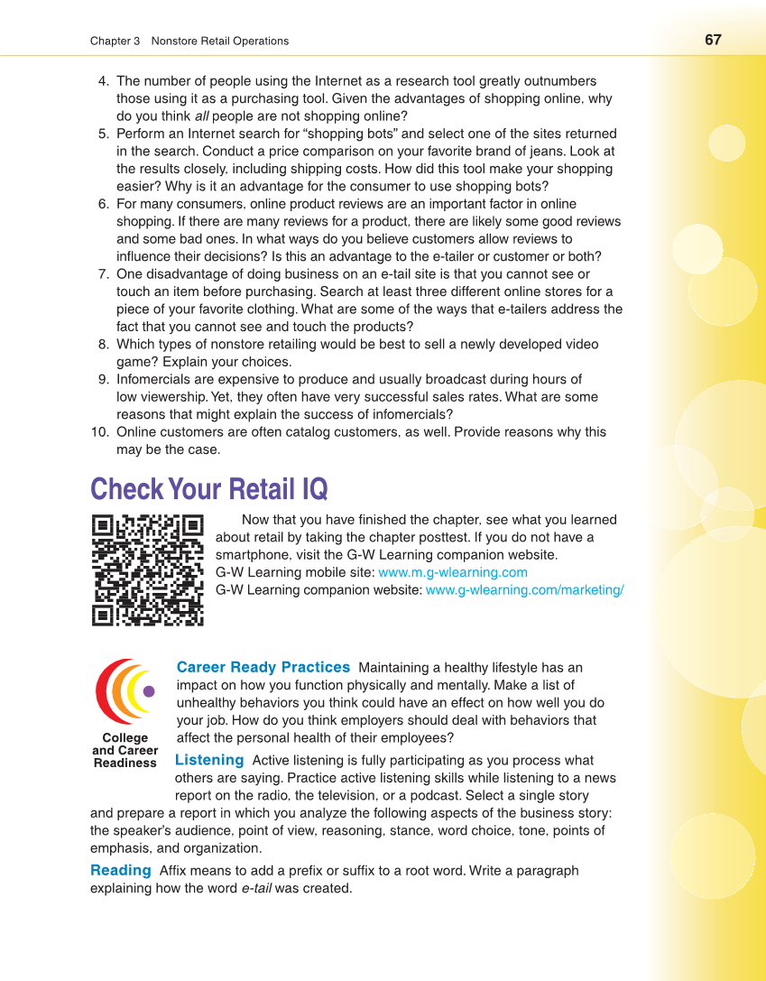 Retailing and E-tailing, 1st Edition page 67