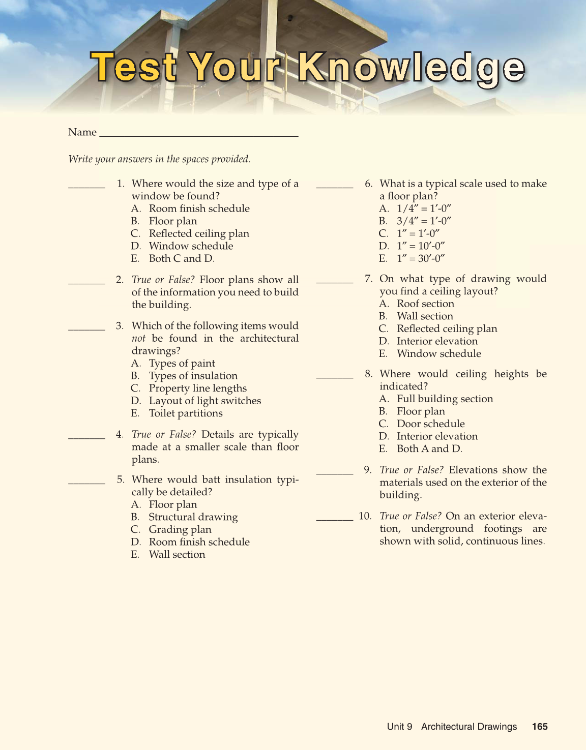 Print Reading for Construction, 6th Edition page 165