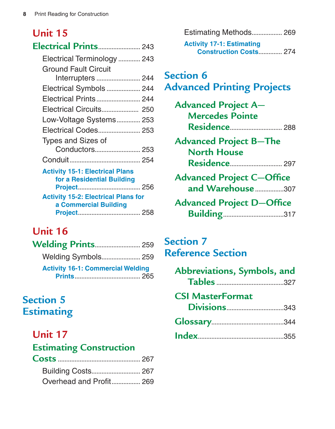 Print Reading for Construction, 6th Edition page 8