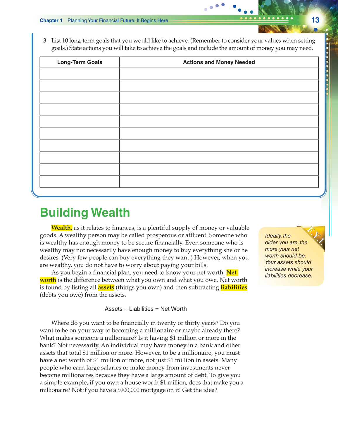 Becoming Money $mart: A Simulation for Financial Decision Making, 1st Edition page 13