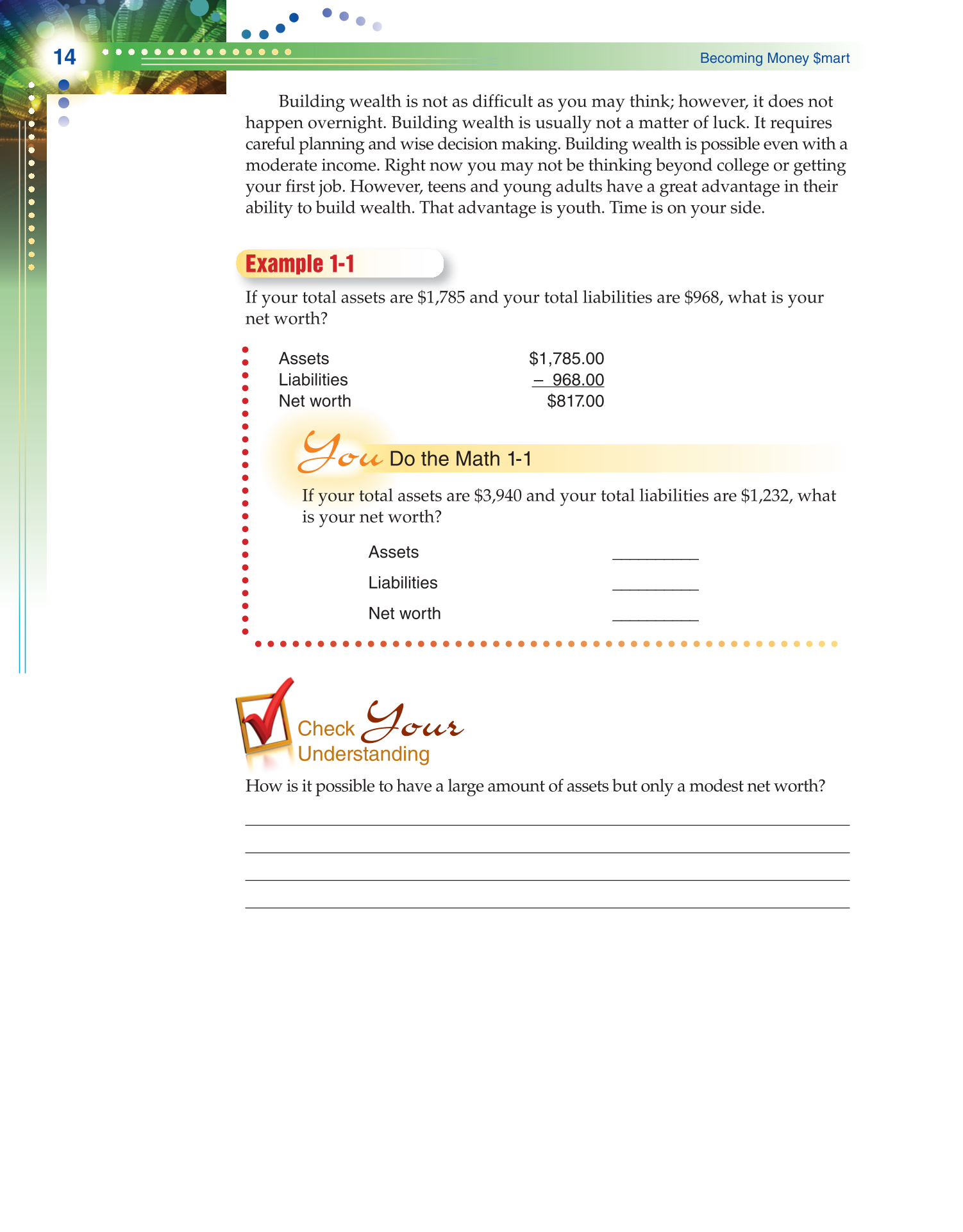 Becoming Money $mart: A Simulation for Financial Decision Making, 1st Edition page 14
