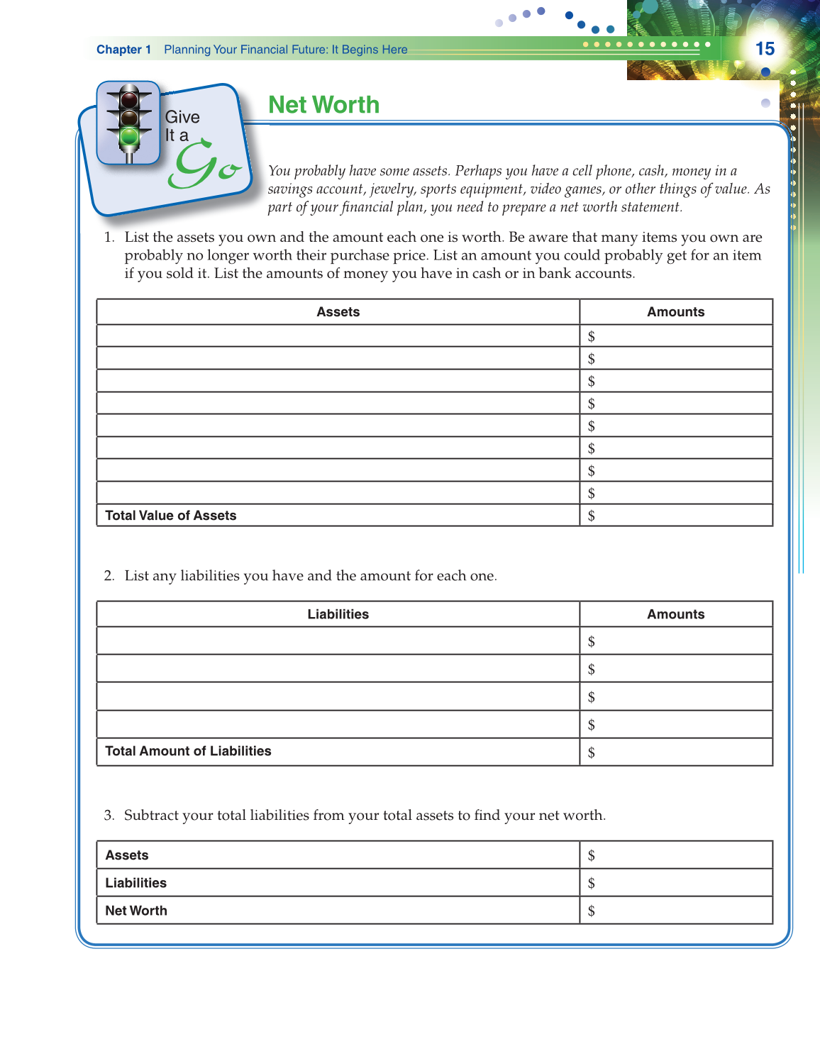 Becoming Money $mart: A Simulation for Financial Decision Making, 1st Edition page 15