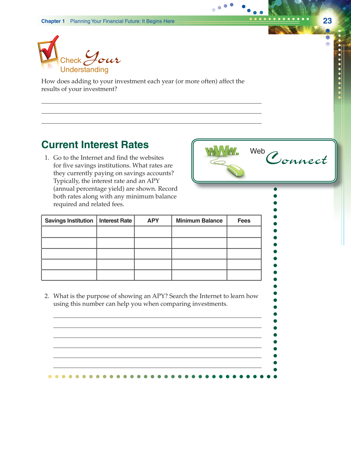 Becoming Money $mart: A Simulation for Financial Decision Making, 1st Edition page 23