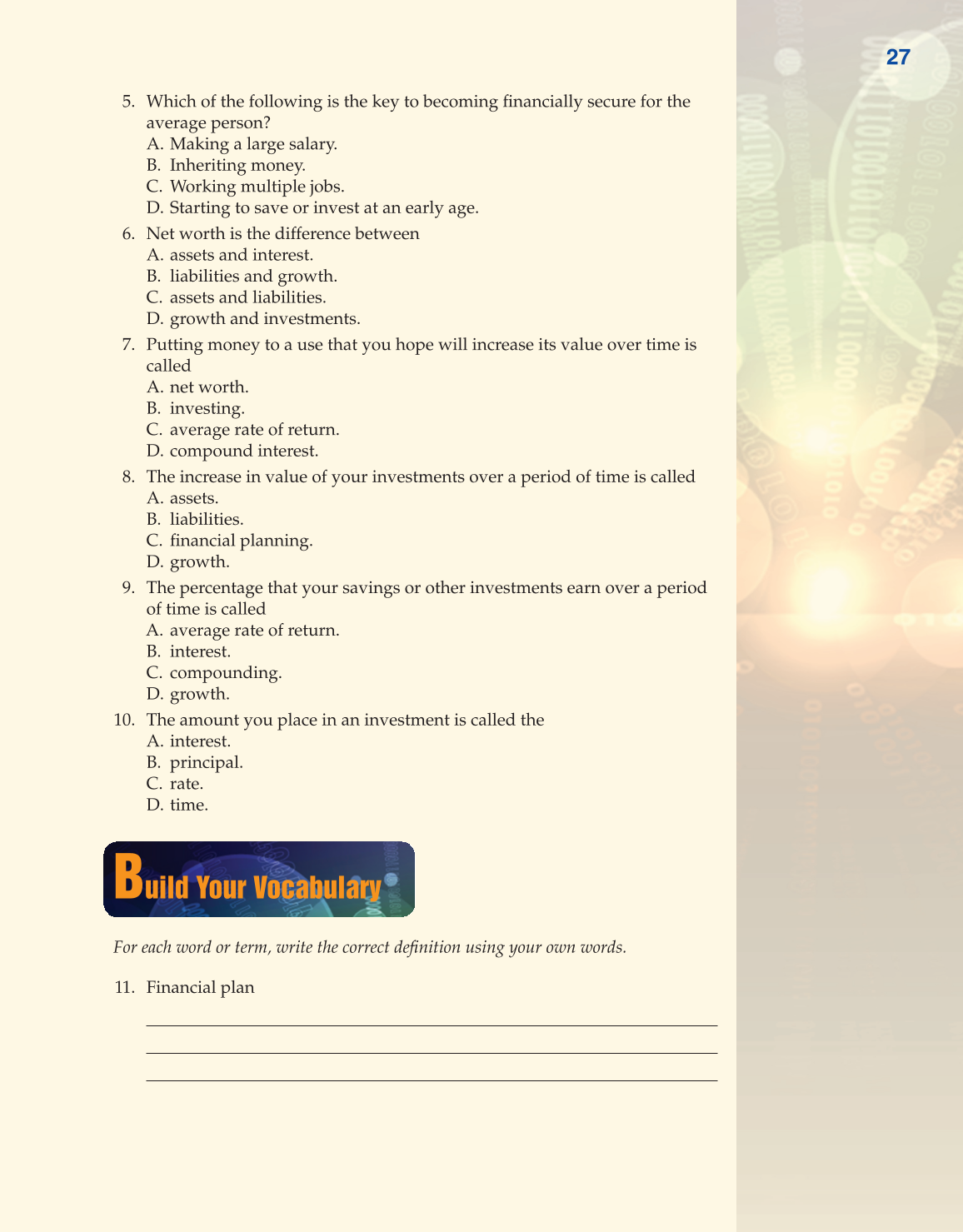 Becoming Money $mart: A Simulation for Financial Decision Making, 1st Edition page 27