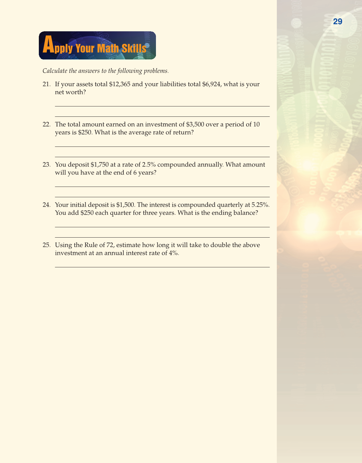 Becoming Money $mart: A Simulation for Financial Decision Making, 1st Edition page 29