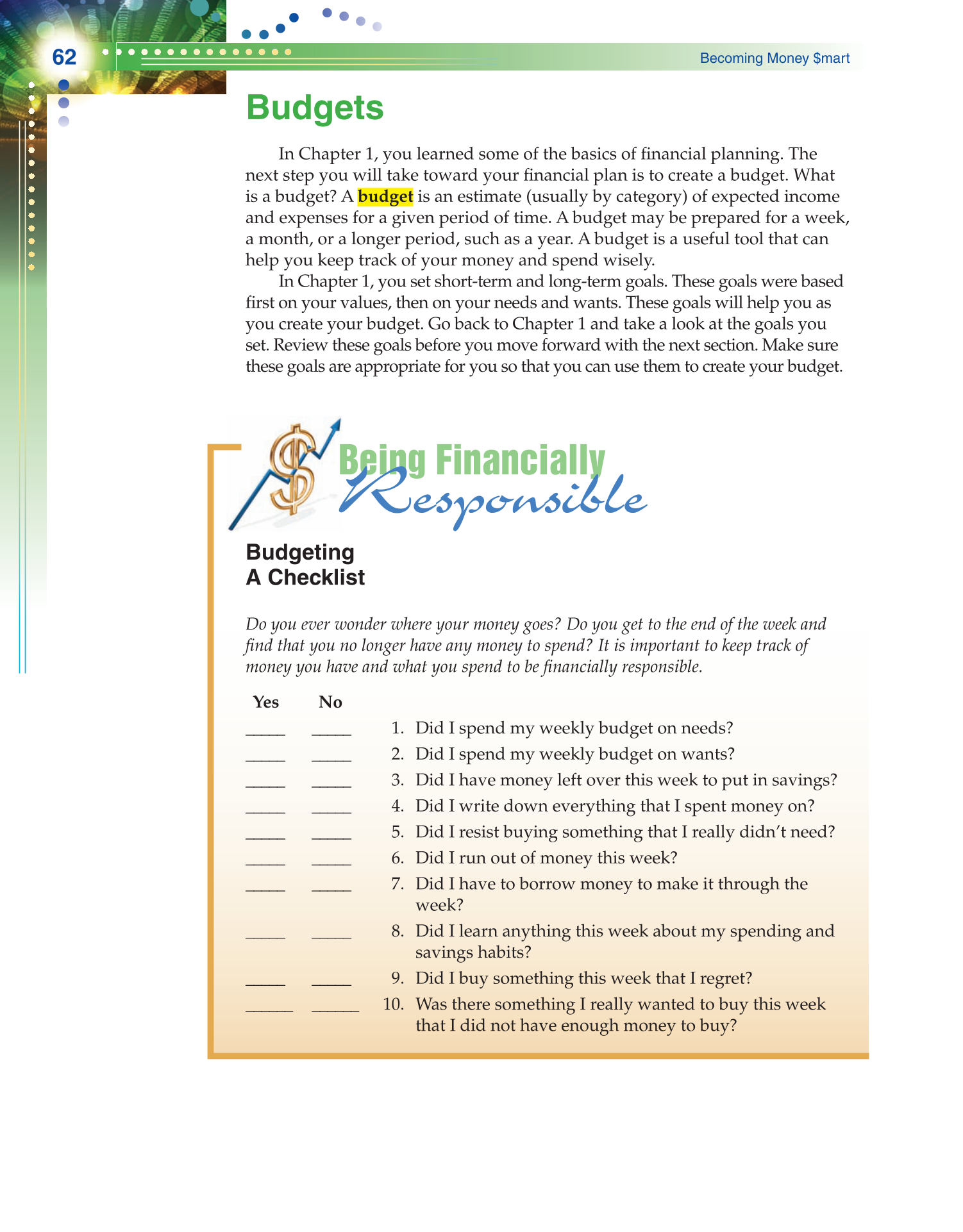 Becoming Money $mart: A Simulation for Financial Decision Making, 1st Edition page 62