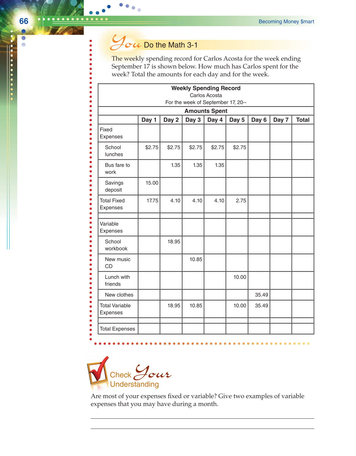 Becoming Money $mart: A Simulation for Financial Decision Making, 1st Edition page 66