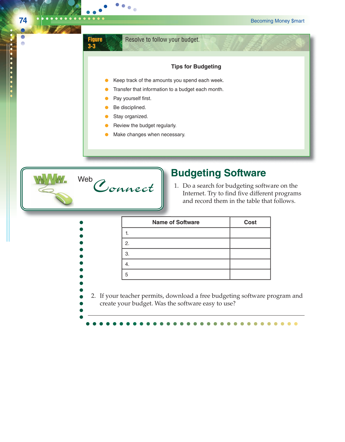 Becoming Money $mart: A Simulation for Financial Decision Making, 1st Edition page 74