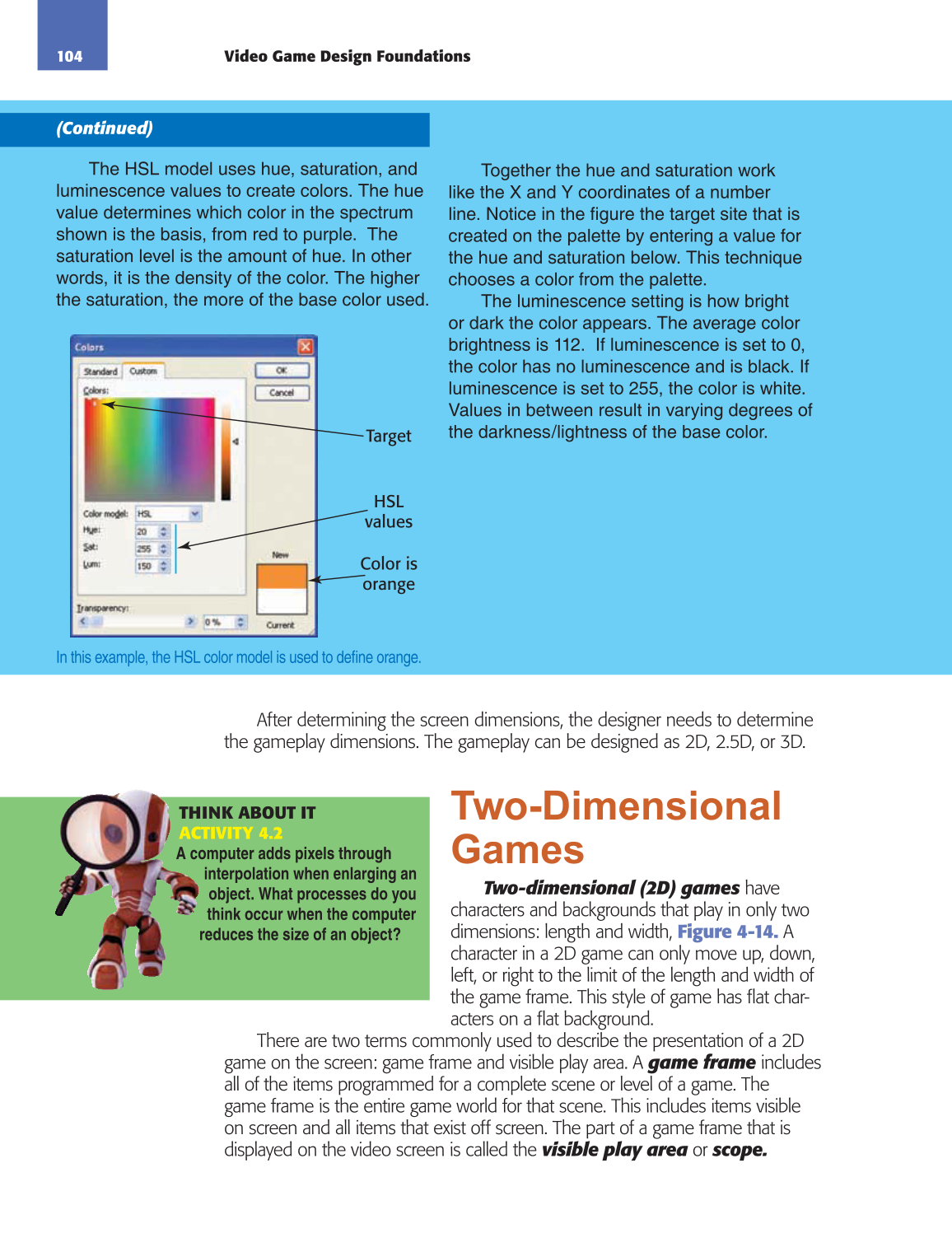 Video Game Design Foundations, 1st Edition page 104