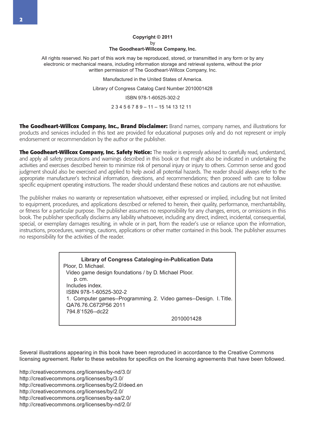 Video Game Design Foundations, 1st Edition page 2