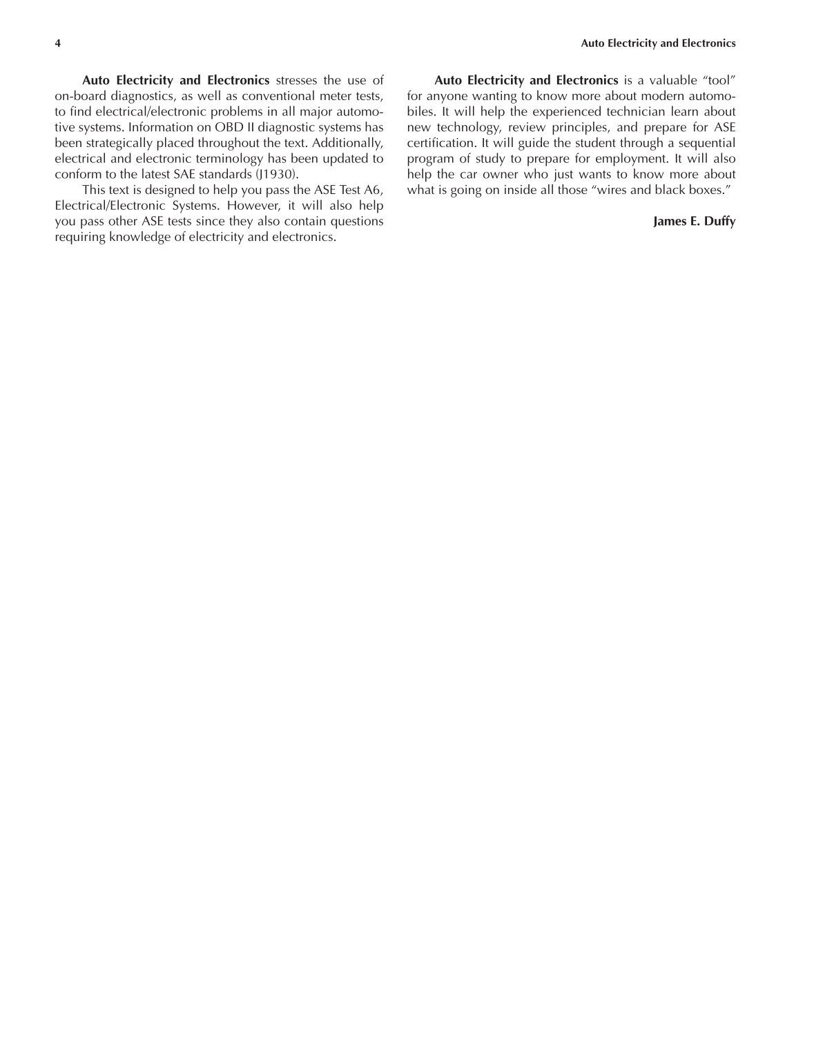 Auto Electricity and Electronics, A6, 5th Edition page 4
