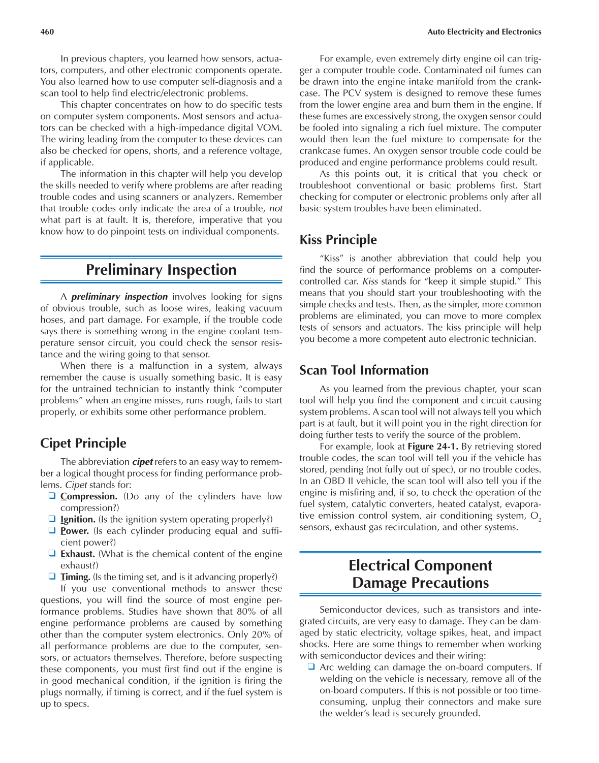Auto Electricity and Electronics, A6, 5th Edition page 460