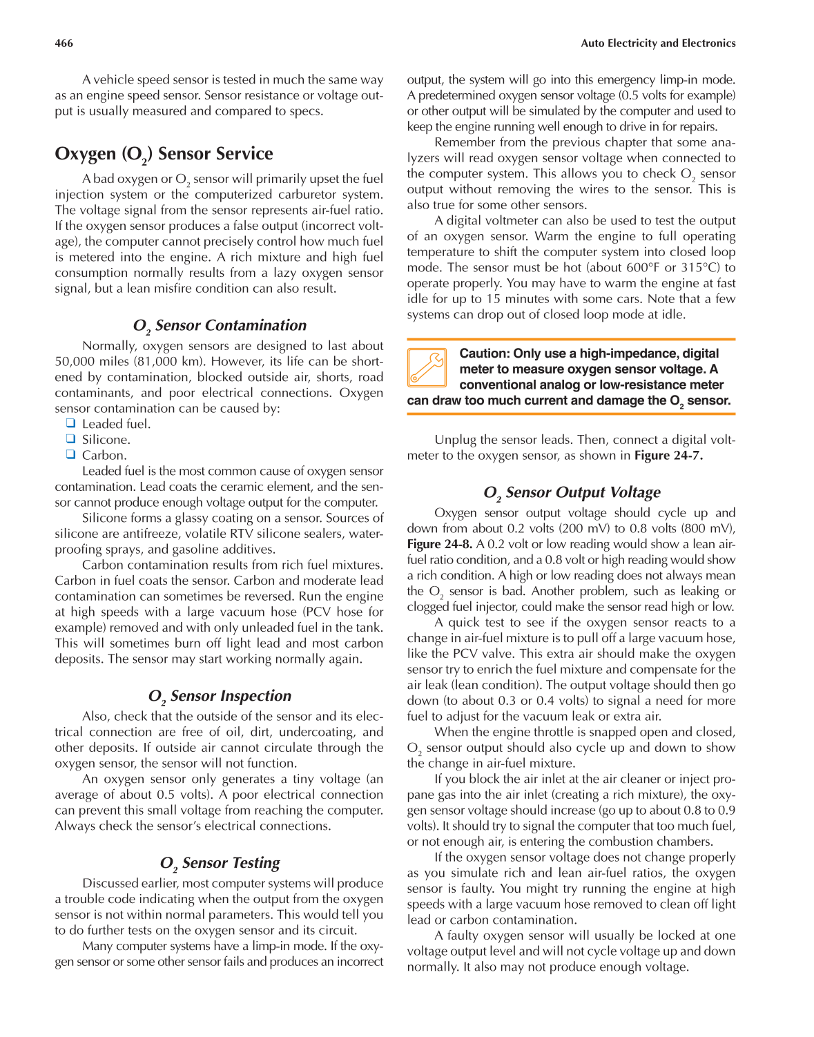 Auto Electricity and Electronics, A6, 5th Edition page 466