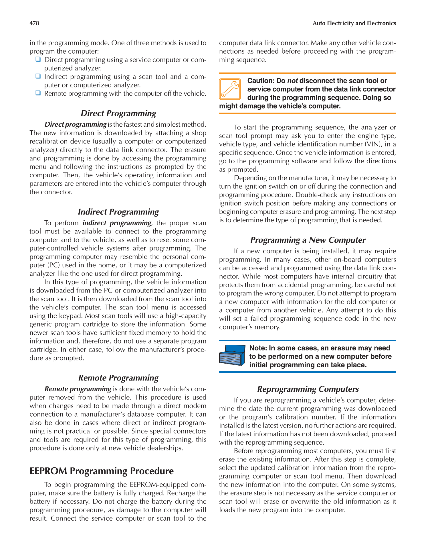 Auto Electricity and Electronics, A6, 5th Edition page 478