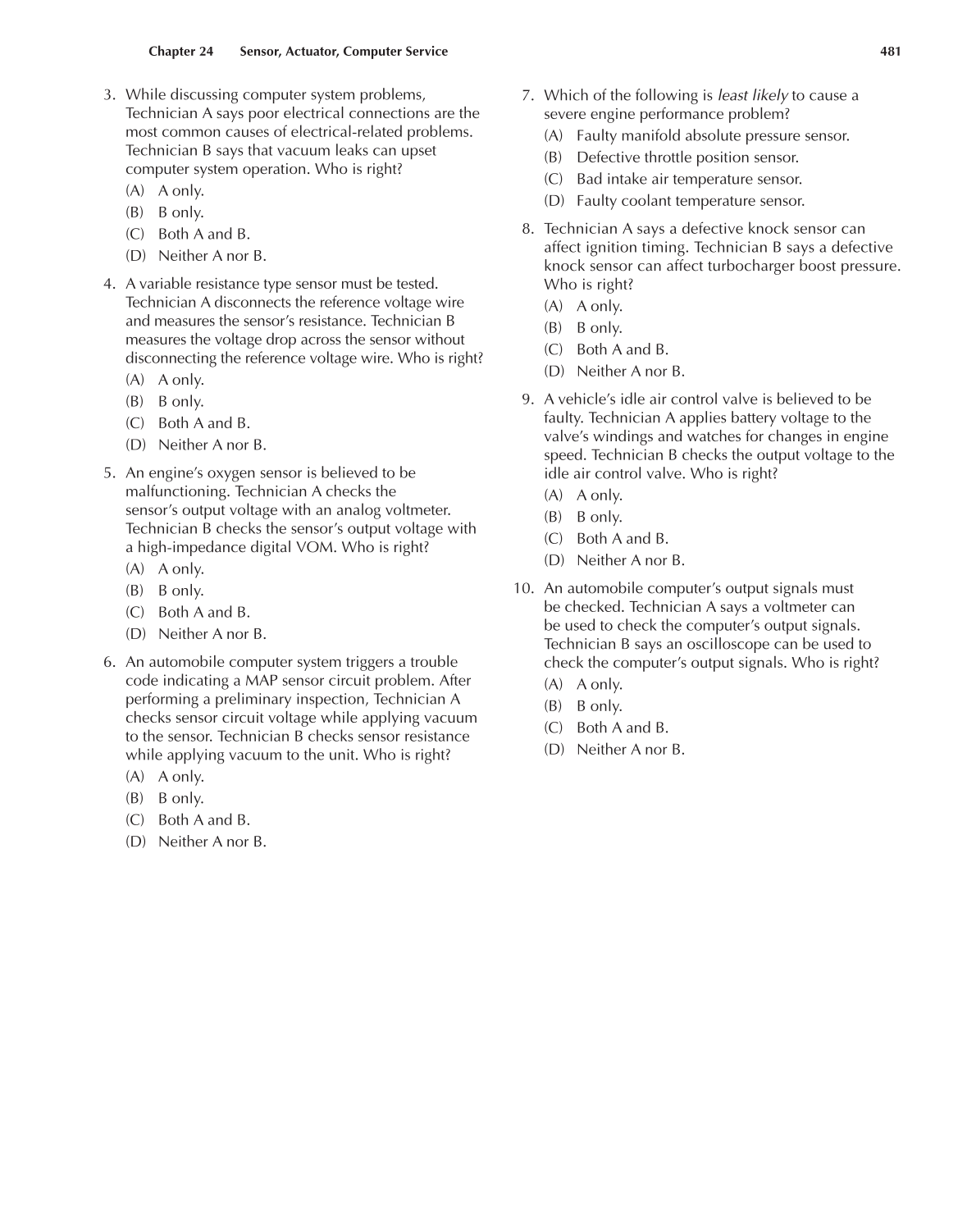 Auto Electricity and Electronics, A6, 5th Edition page 481