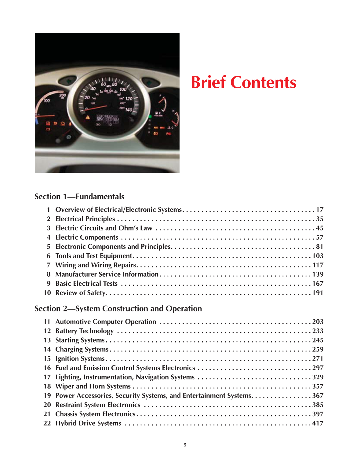 Auto Electricity and Electronics, A6, 5th Edition page 5