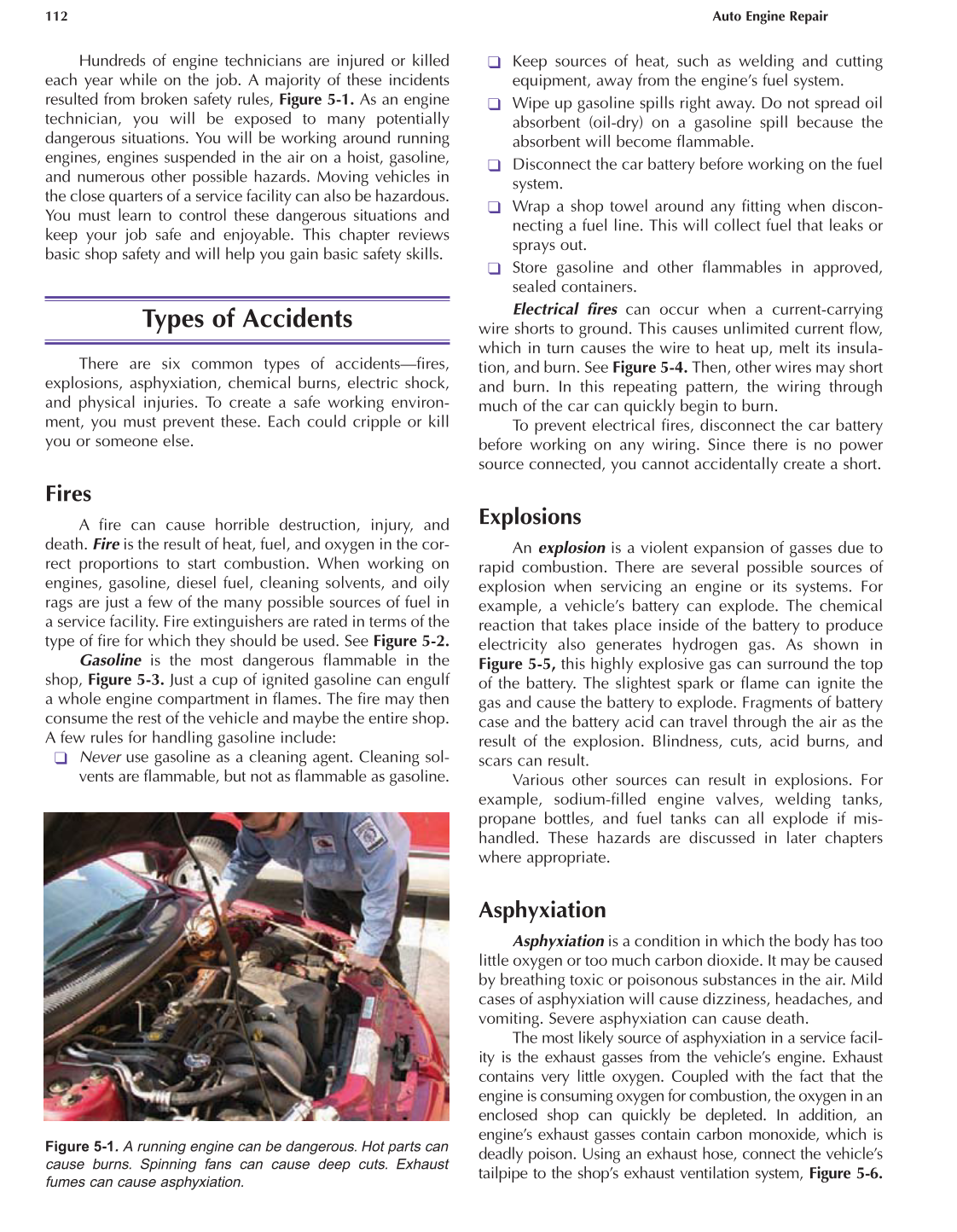 Auto Engine Repair, A1, 5th Edition page 112