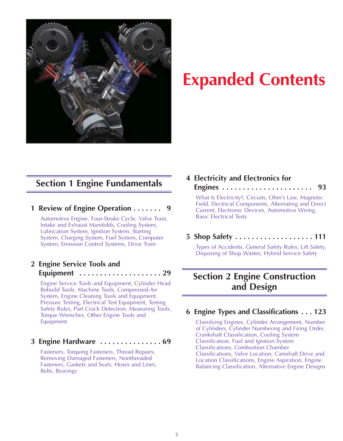 Auto Engine Repair, A1, 5th Edition page 5