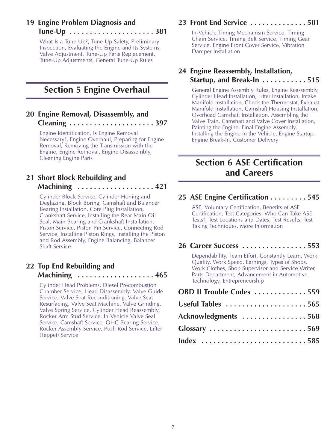 Auto Engine Repair, A1, 5th Edition page 7