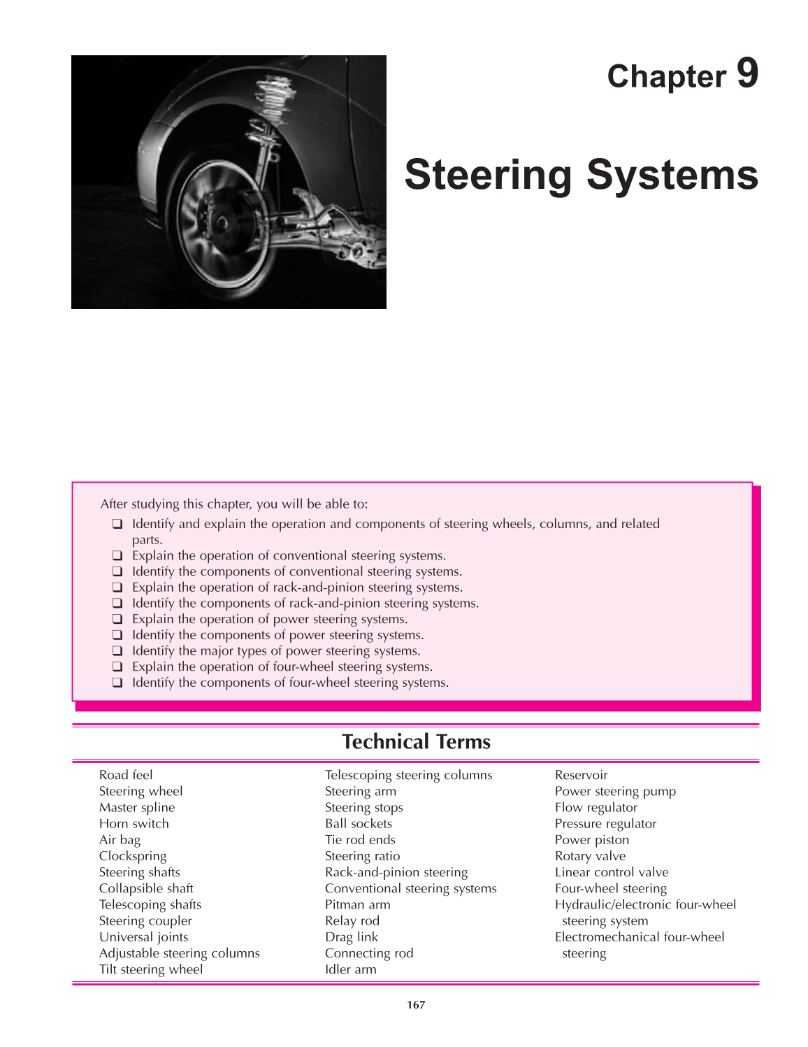 Auto Suspension and Steering, A4, 3rd Edition page 167