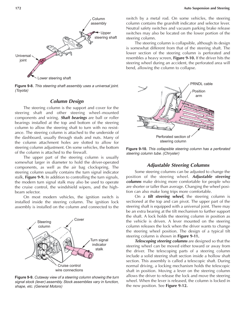 Auto Suspension and Steering, A4, 3rd Edition page 172