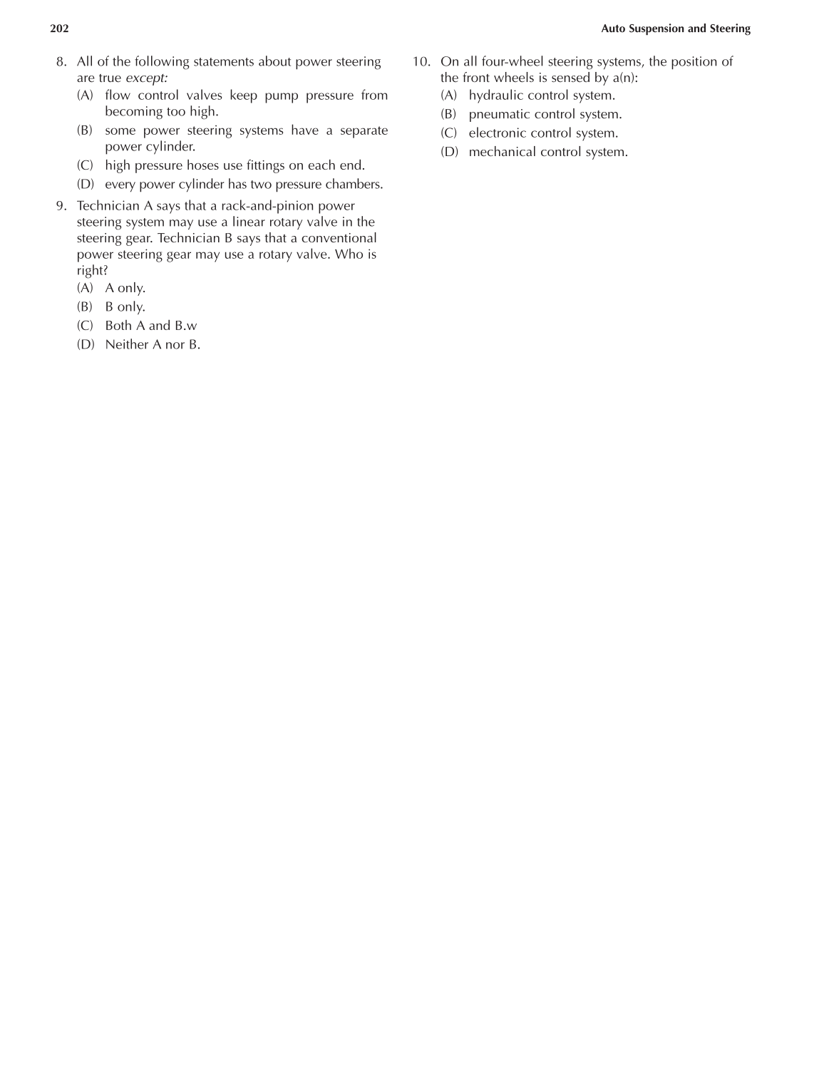 Auto Suspension and Steering, A4, 3rd Edition page 202