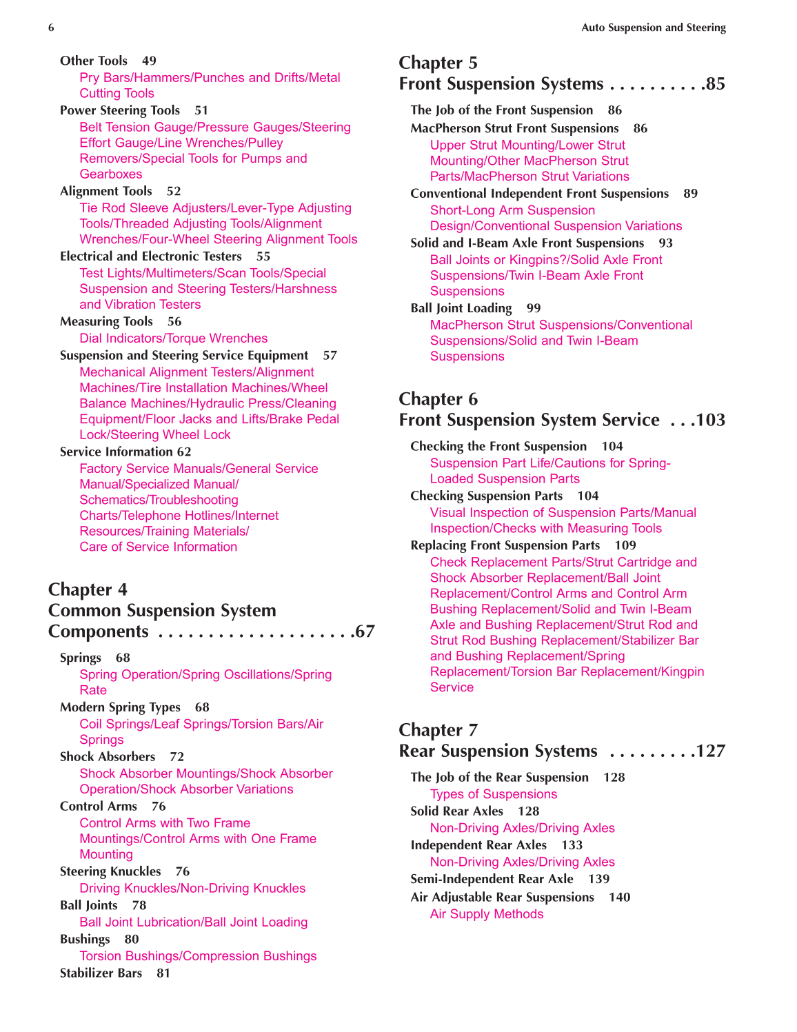 Auto Suspension and Steering, A4, 3rd Edition page 6