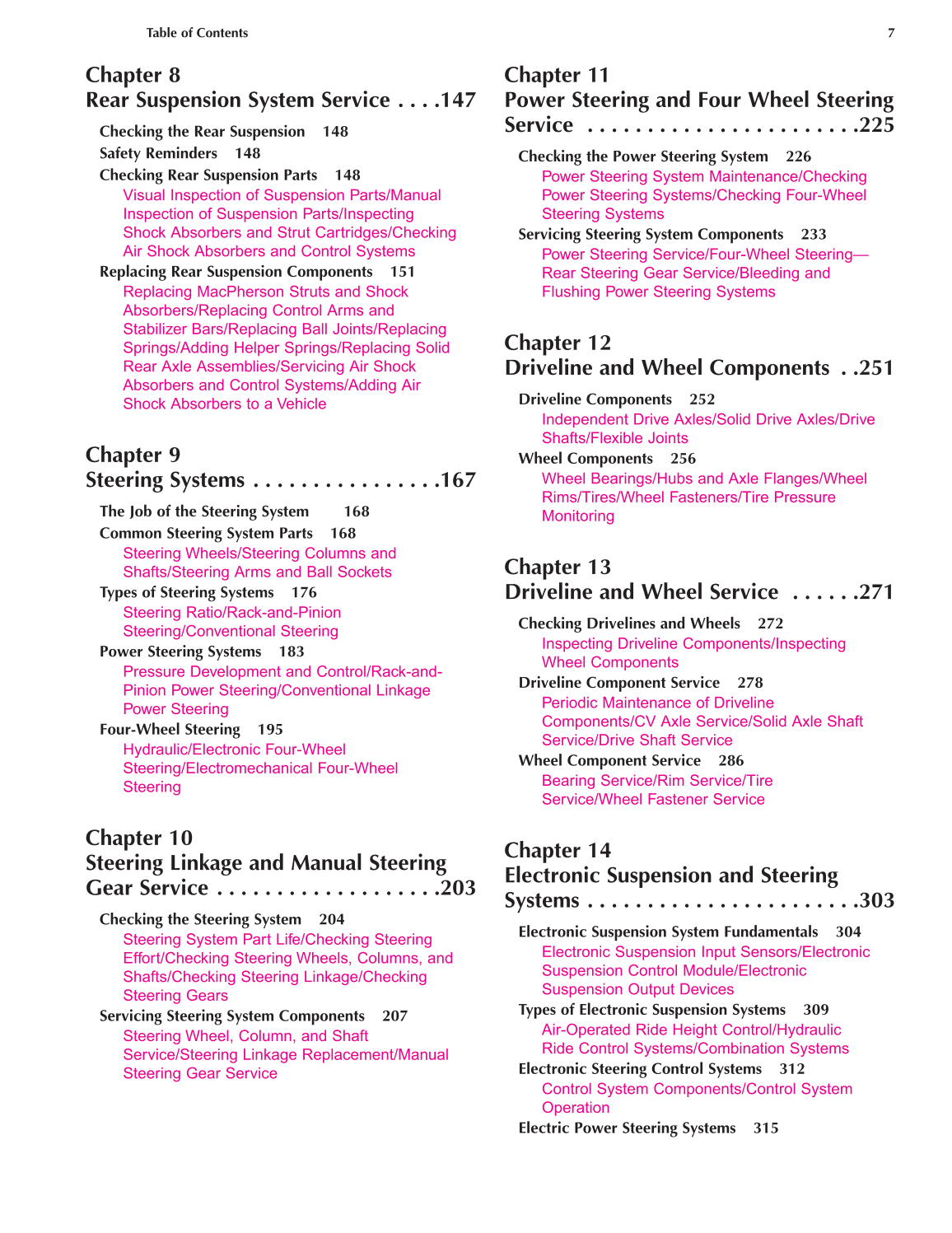 Auto Suspension and Steering, A4, 3rd Edition page 7