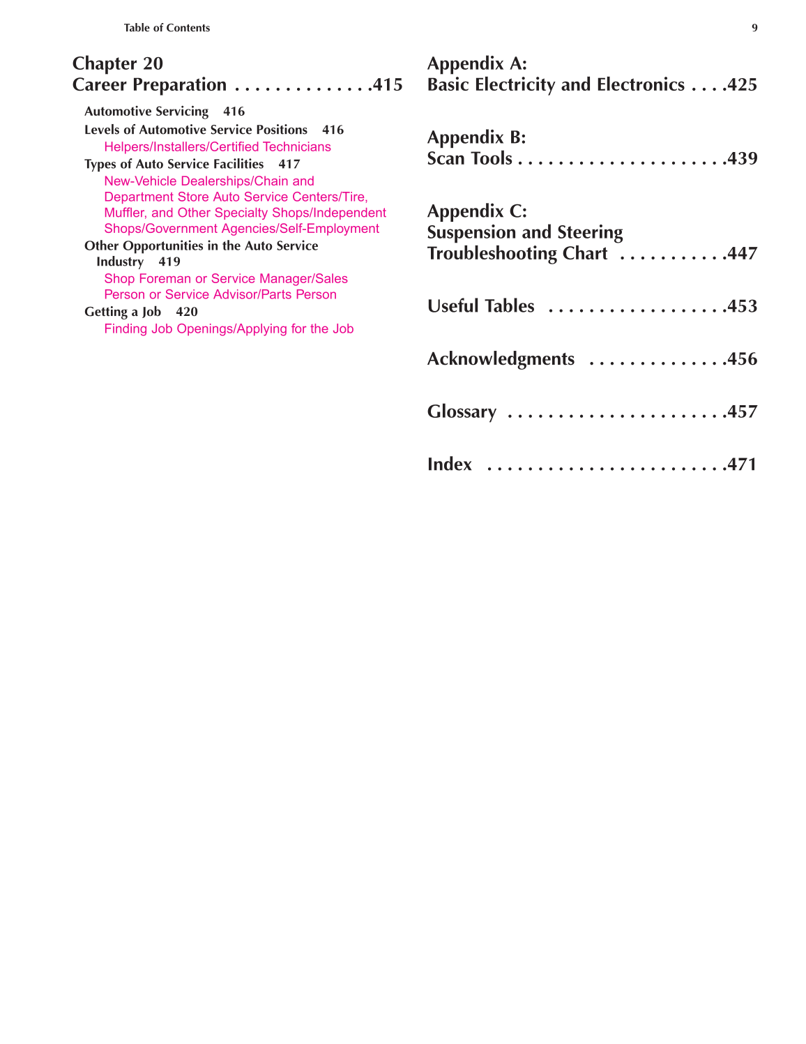 Auto Suspension and Steering, A4, 3rd Edition page 9