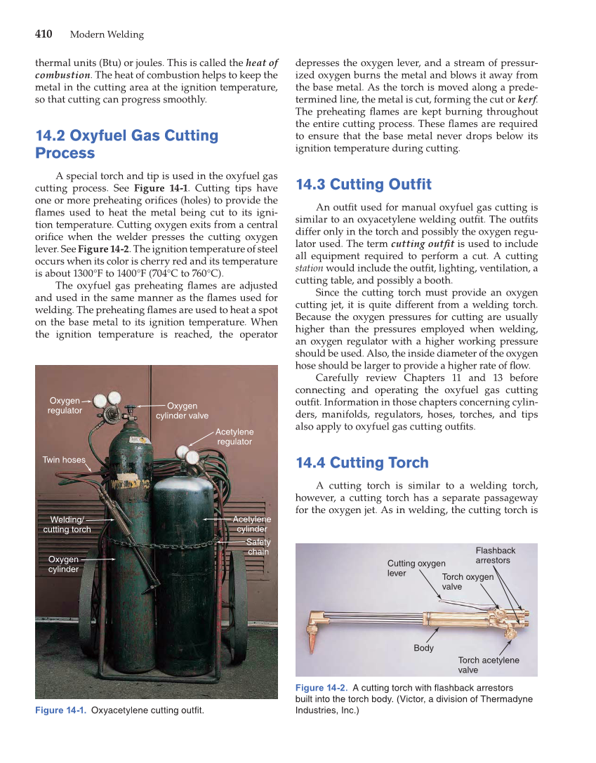 Modern Welding, 11th Edition page 410