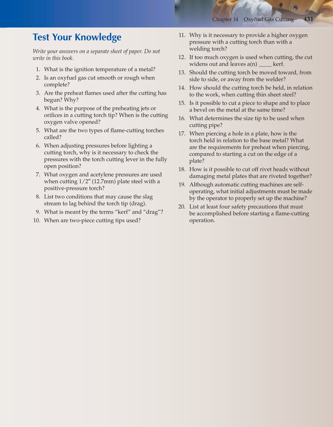 Modern Welding, 11th Edition page 431