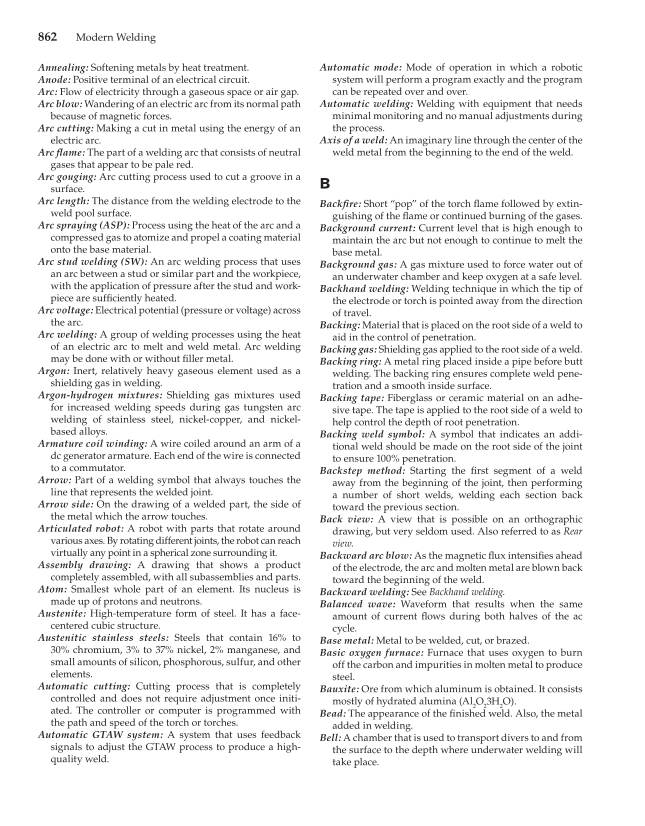 Modern Welding, 11th Edition page 862