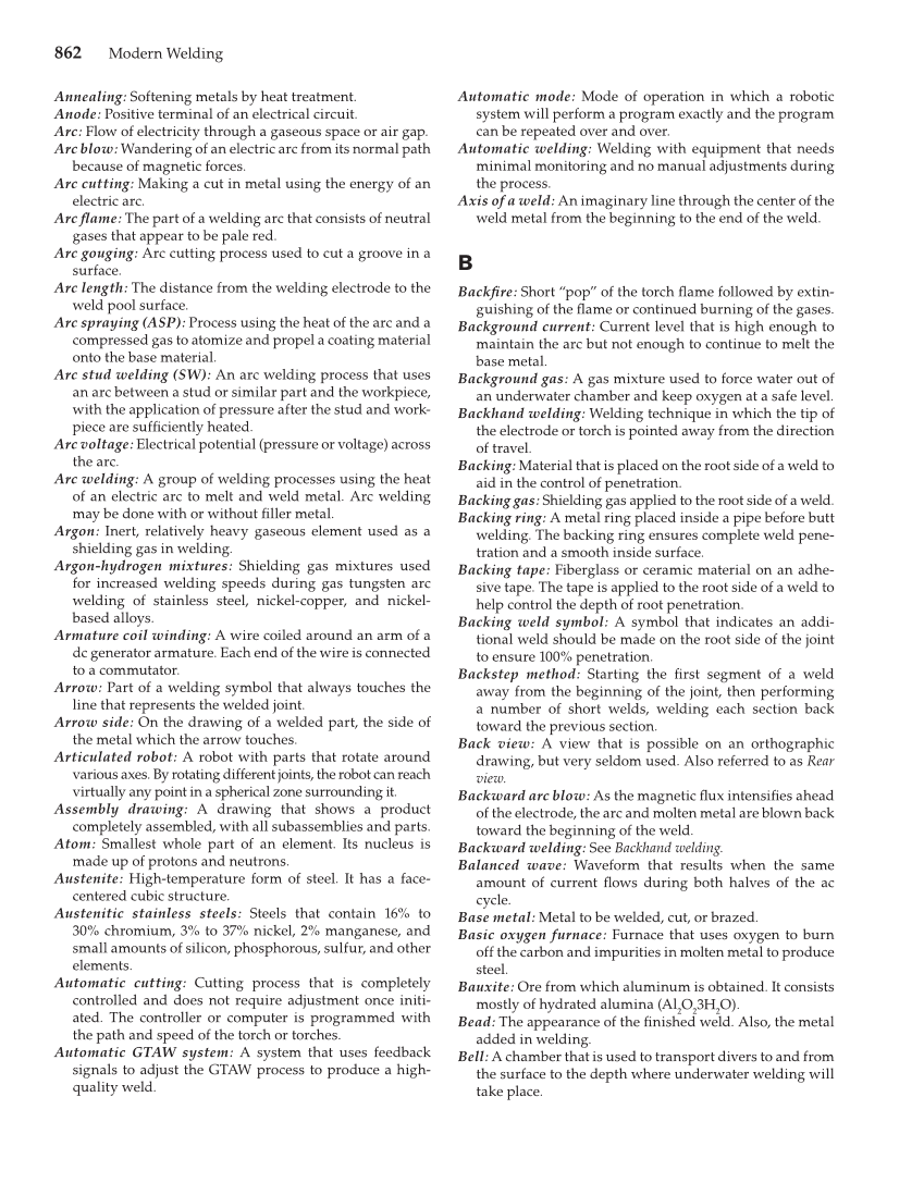 Modern Welding, 11th Edition page 862