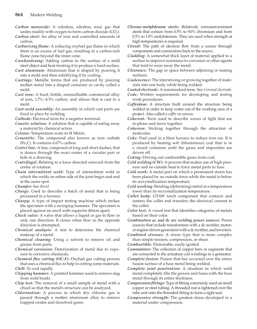 Modern Welding, 11th Edition page 864