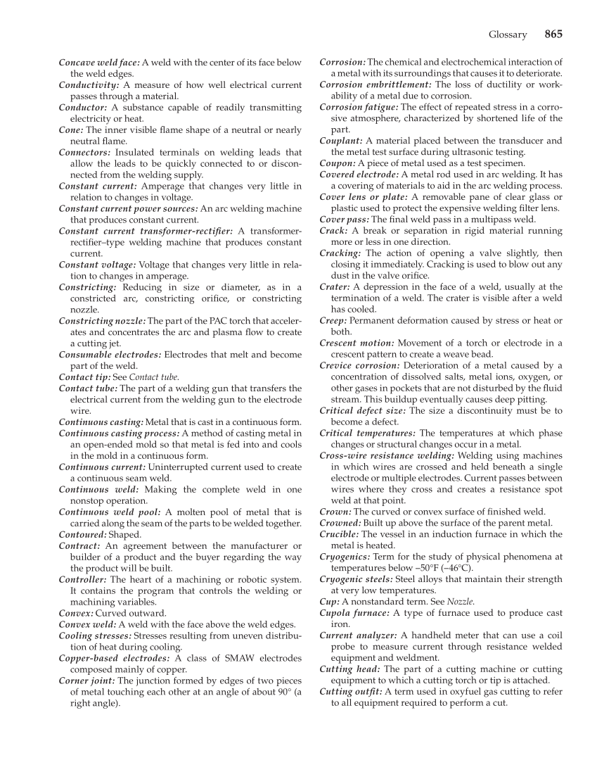Modern Welding, 11th Edition page 865