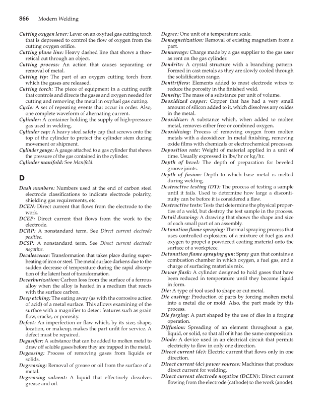 Modern Welding, 11th Edition page 866