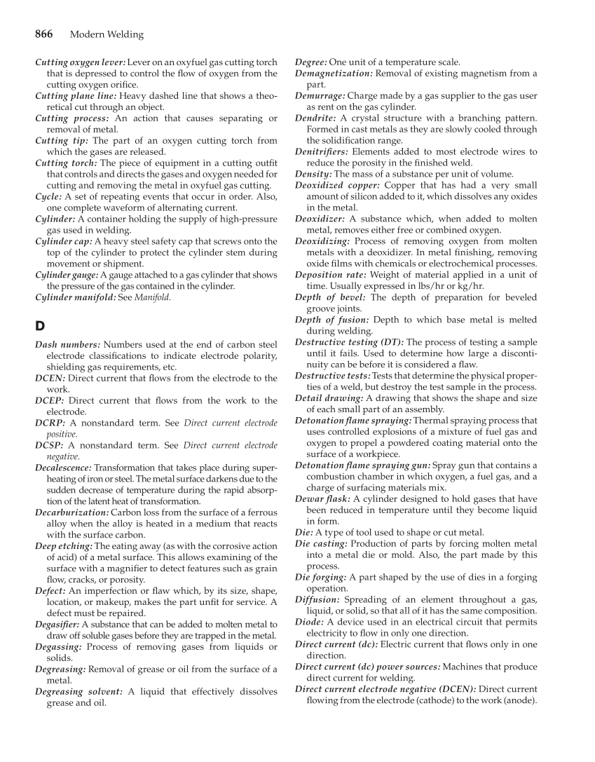 Modern Welding, 11th Edition page 866