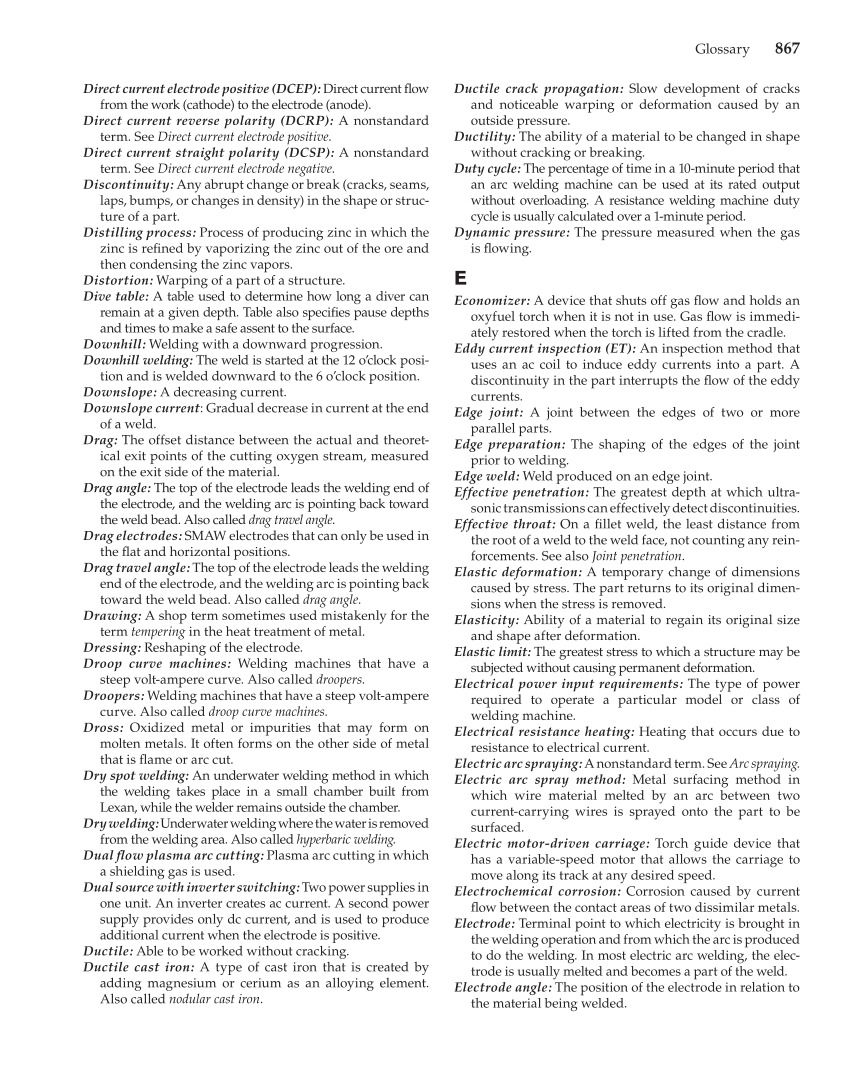Modern Welding, 11th Edition page 867