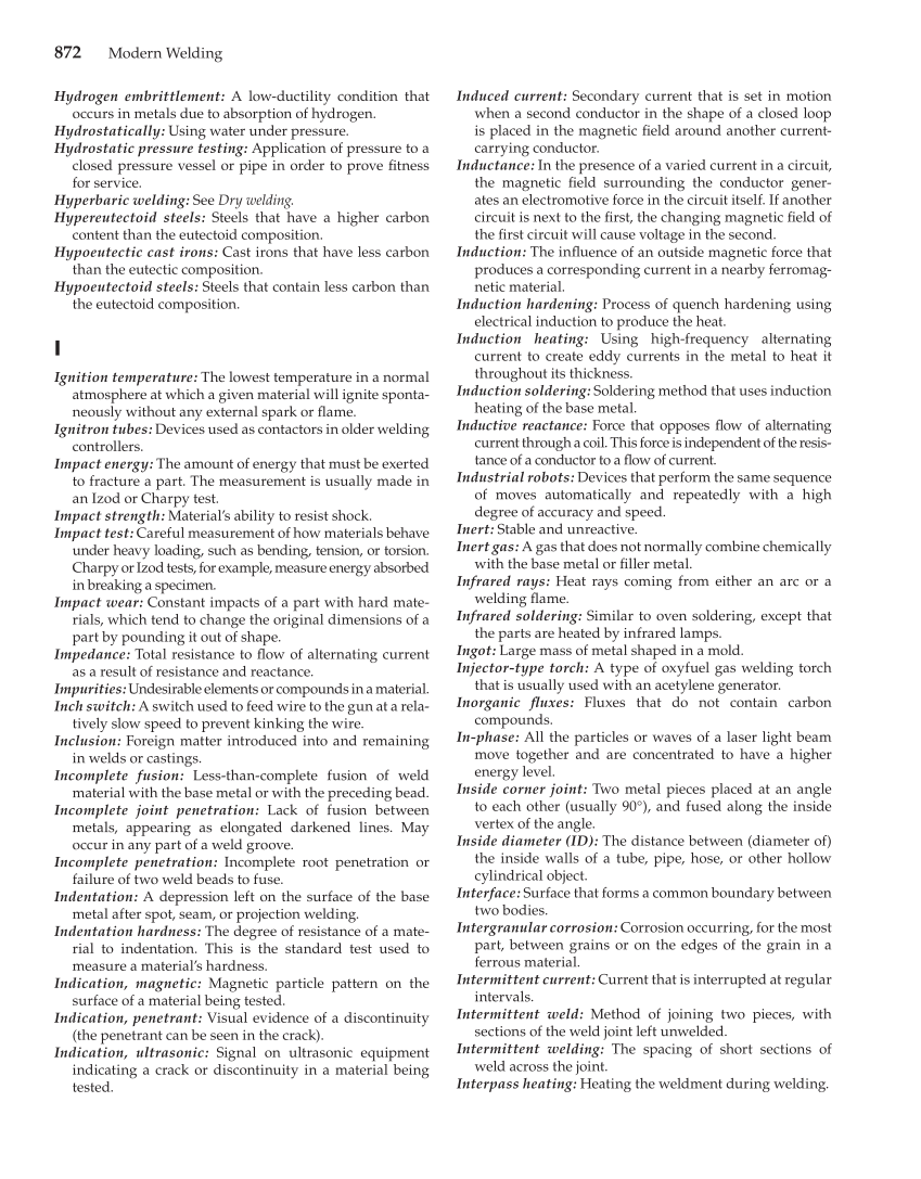 Modern Welding, 11th Edition page 872