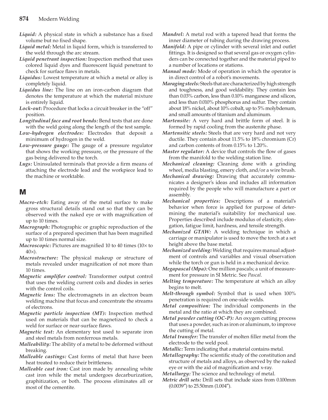 Modern Welding, 11th Edition page 874