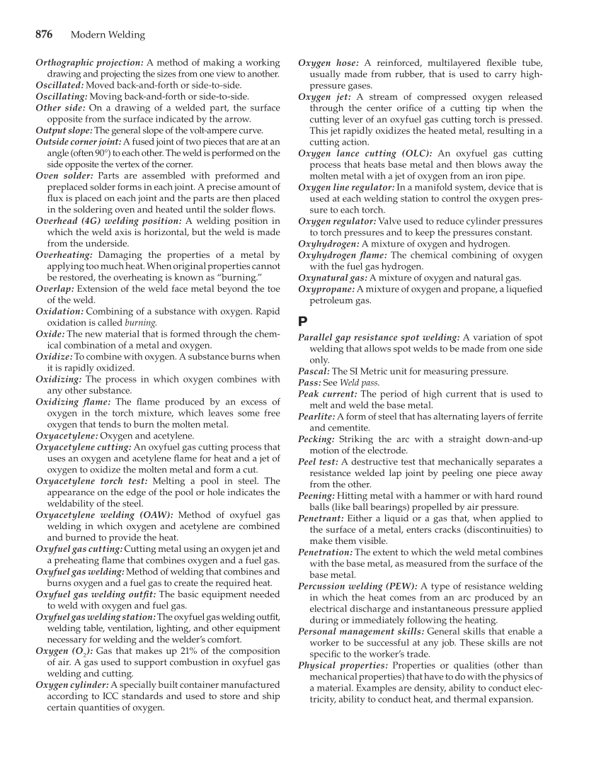 Modern Welding, 11th Edition page 876