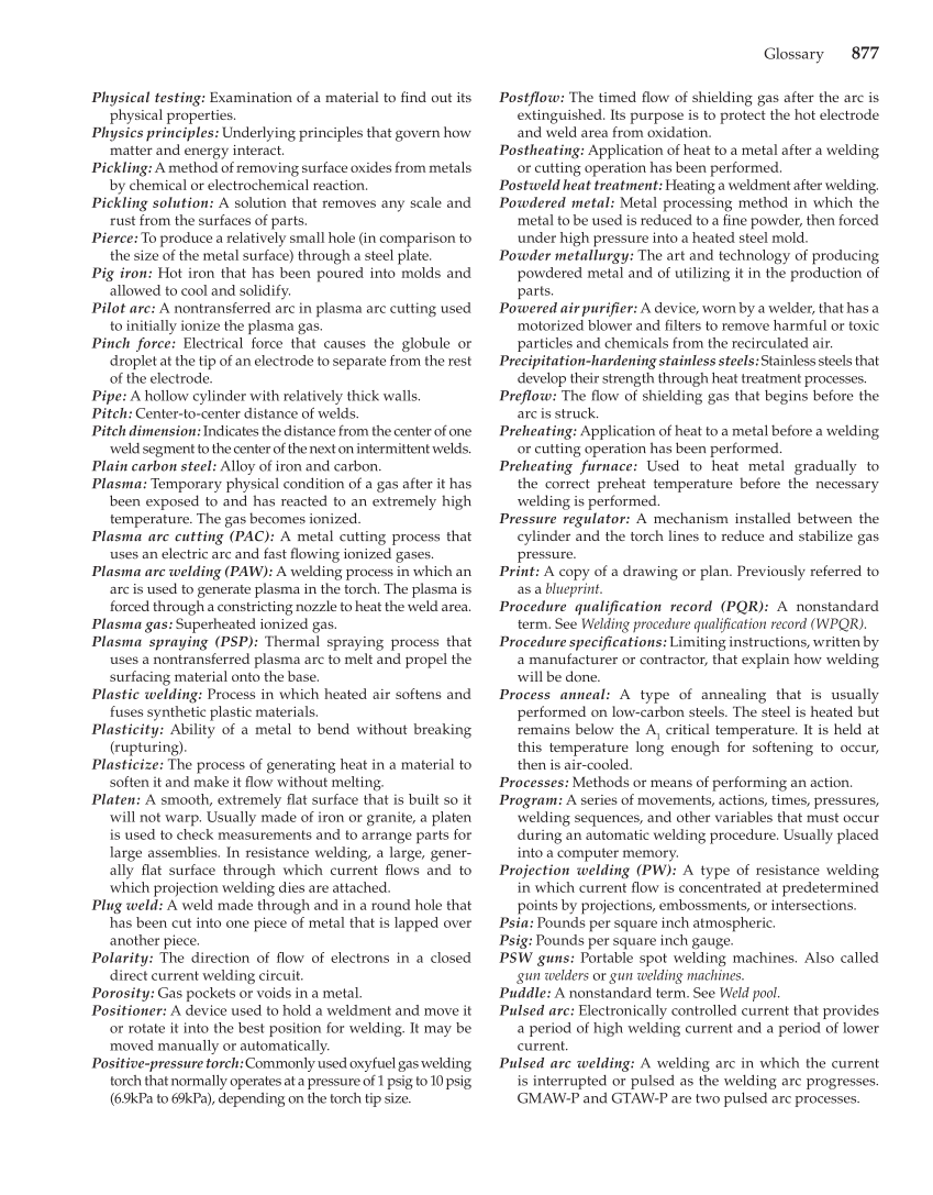 Modern Welding, 11th Edition page 877