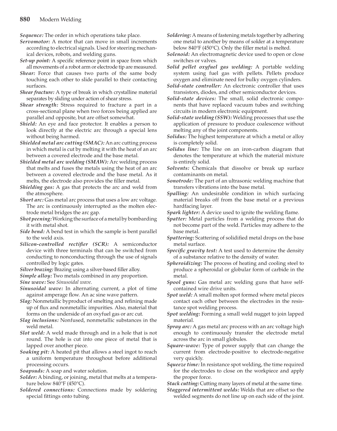 Modern Welding, 11th Edition page 880